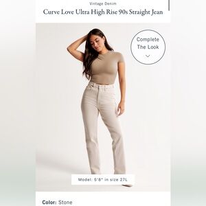 Abercrombie & Fitch ultra high rise straight jeans, 27s, curve love